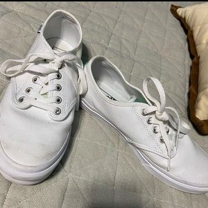 white vans with holographic detail